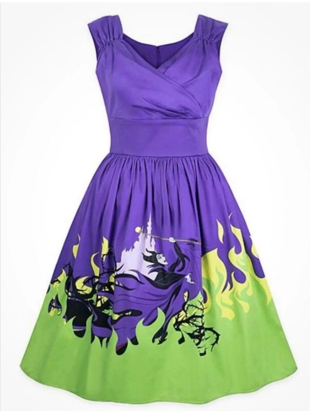 Disney Dress Shop Dress Maleficent Villains Retro Fit Flare Large purple green
